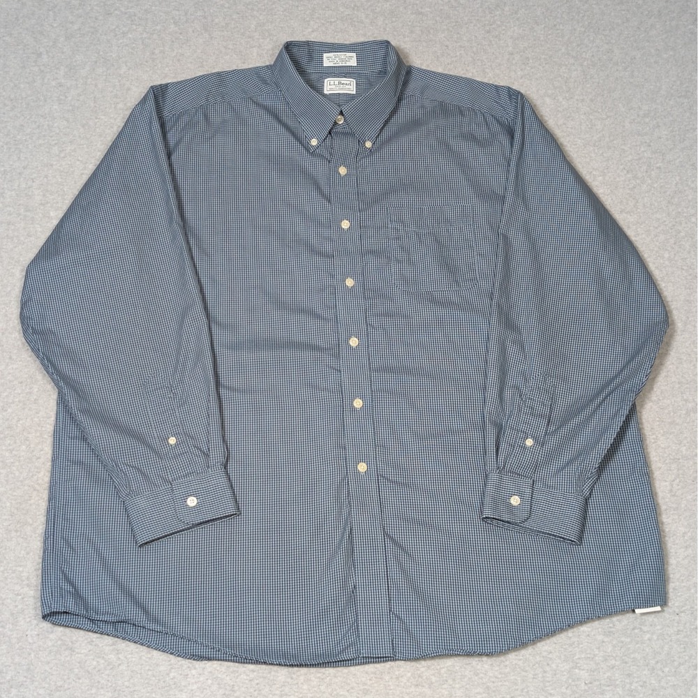 LL Bean Button Down Plaid Shirt Mens Size 18-35 Single Needle Tailoring